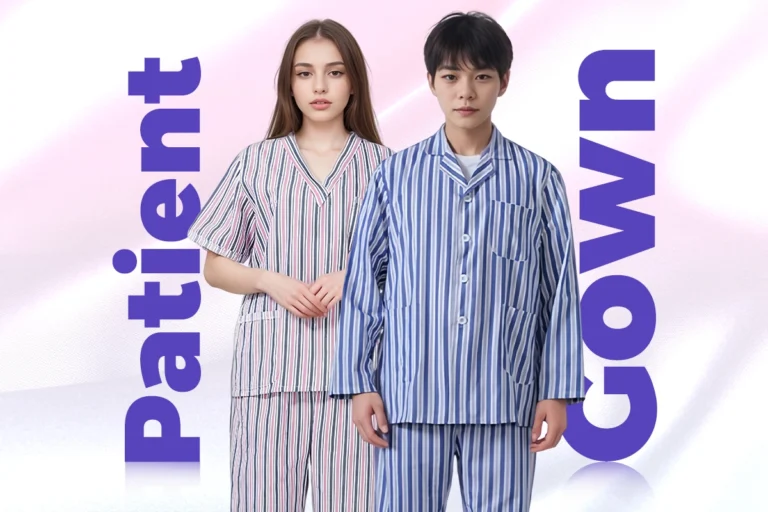 striped patient gown